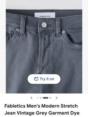 Fabletics Men's Modern Stretch Jean - Vintage Grey BNWT